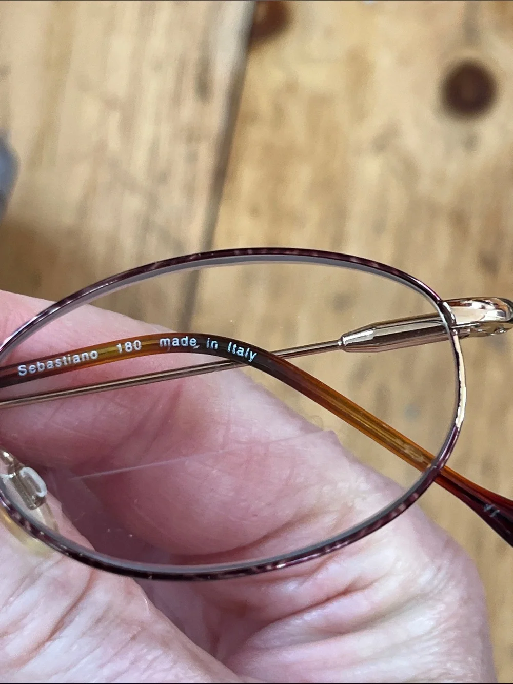 Sebastiano Oval Metal Frame Glasses in Gold and Brown